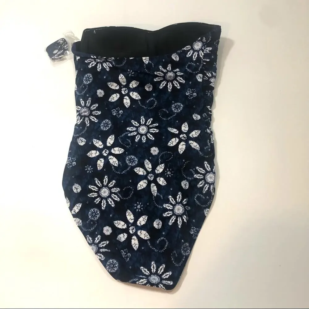 Bleu Rod Beattie floral shirred one piece swimsuit Size 10